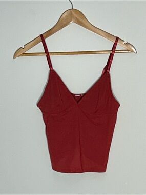 Urban Outfitters Crimson V-Neck Adjustable Strap Cami